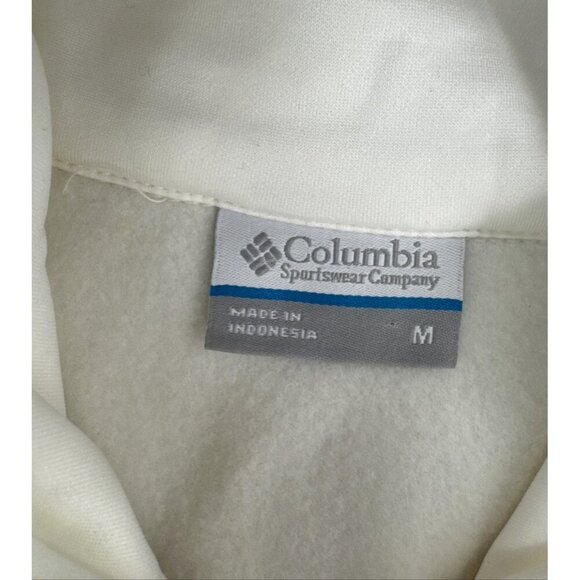 Columbia Fleece Vest Womens Medium Ivory Full Zip Give and Go Layer FCA Logo NEW - Picture 6 of 13